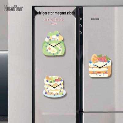 3D Dessert Cartoon Fridge Magnet Clock - Silent, Creative, Decorative