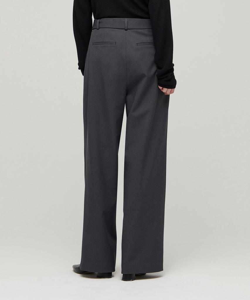 MUSINSA STANDARD WOMAN Women'S Real Wide Belted Slacks [Gray]