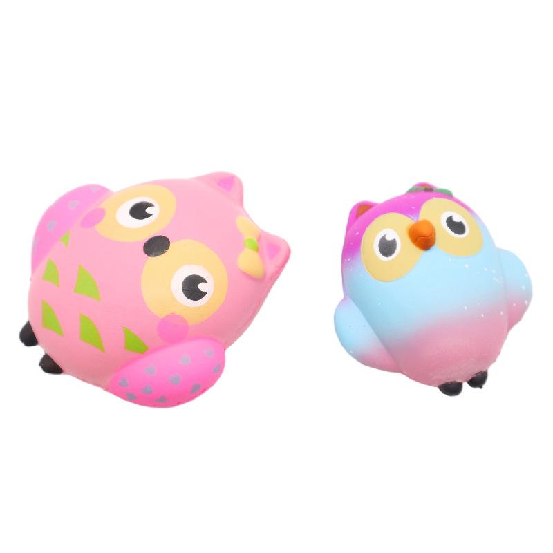 Two 1Pc Sizes Options Cute Owl Squishy Slow Rising Squeeze Toys Owl Models Stress Relieving Toys For Children And Adults