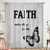 2pcs 2D flat printing Window Drapes Faith Butterfly Polyester Without Electricity Party Decorations Use for General Festive and