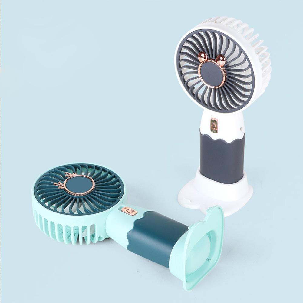 Innovative Lightweight Portable Cartoon Mini Electric Fan Featuring Built In Mobile Device Support For Easy Viewing Anytime