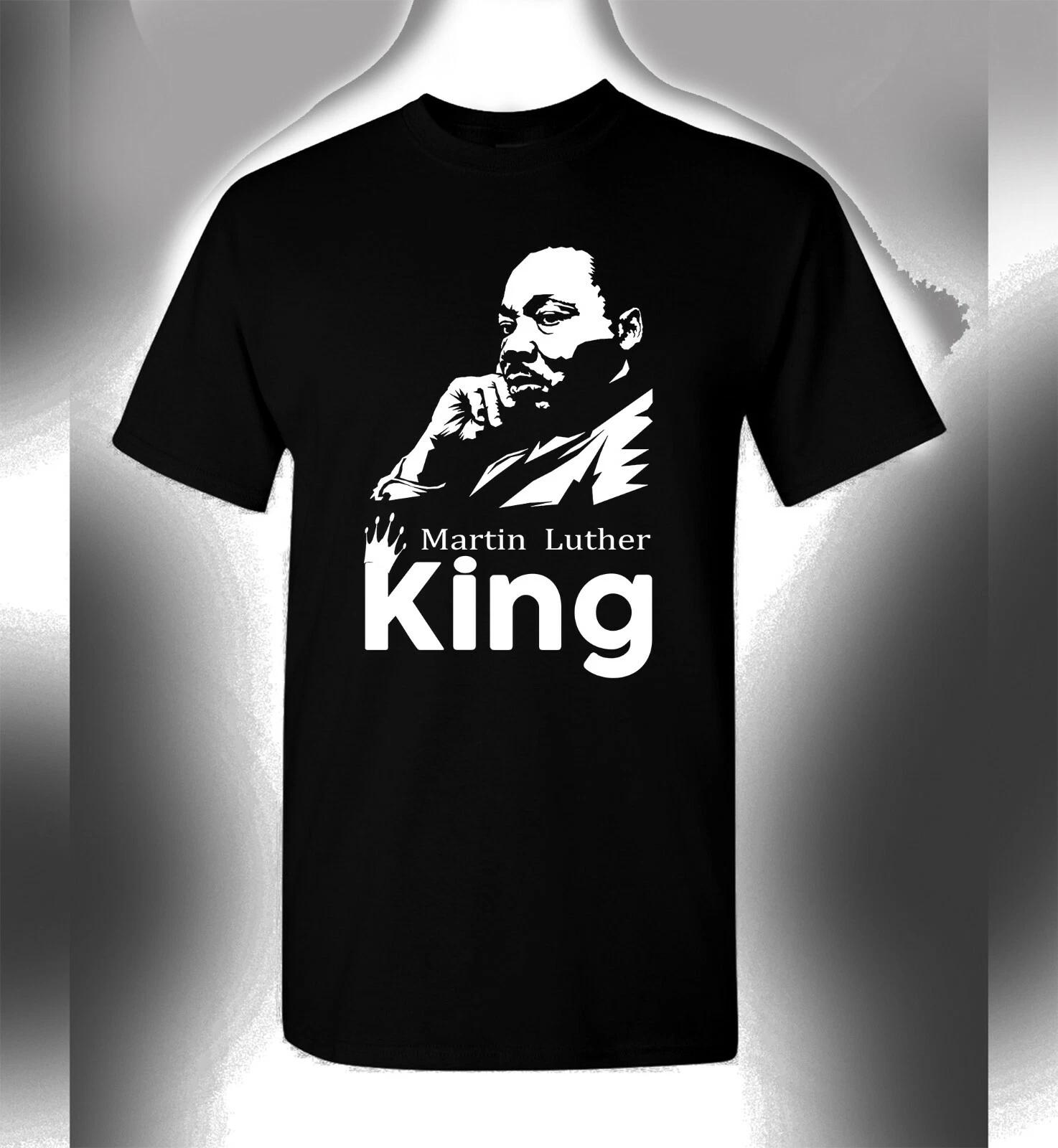 Martin Luther King Jr 100% Cotton T-shirt Mens Tees Top Black History Civil Rights Black Lives Matter 2XL