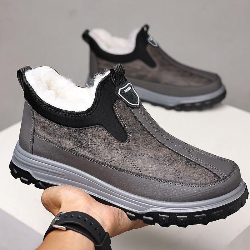 Men's Winter Cotton Shoes: Warm Velvet-Lined, Soft Sole, Breathable Snow Boots