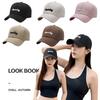 Korean Girl Peaked Cap Soft Cotton Snapback Sun Visors Hat For Outdoor Sweet Peachy Letter Embroidery Baseball Hat For Women