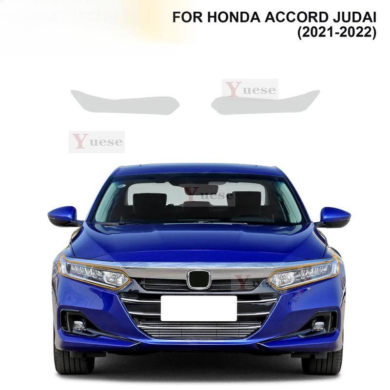 2 Pcs Car Headlight Protective Film Transparent Smoked Black TPU Sticker For Honda Accord 10th Gen Judai