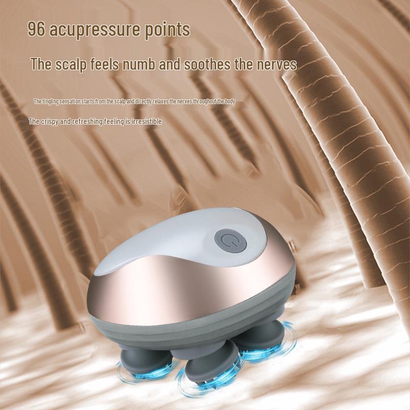 Waterproof Electric Scalp Massager: Kneading Acupoint Therapy & Hair Care Brush
