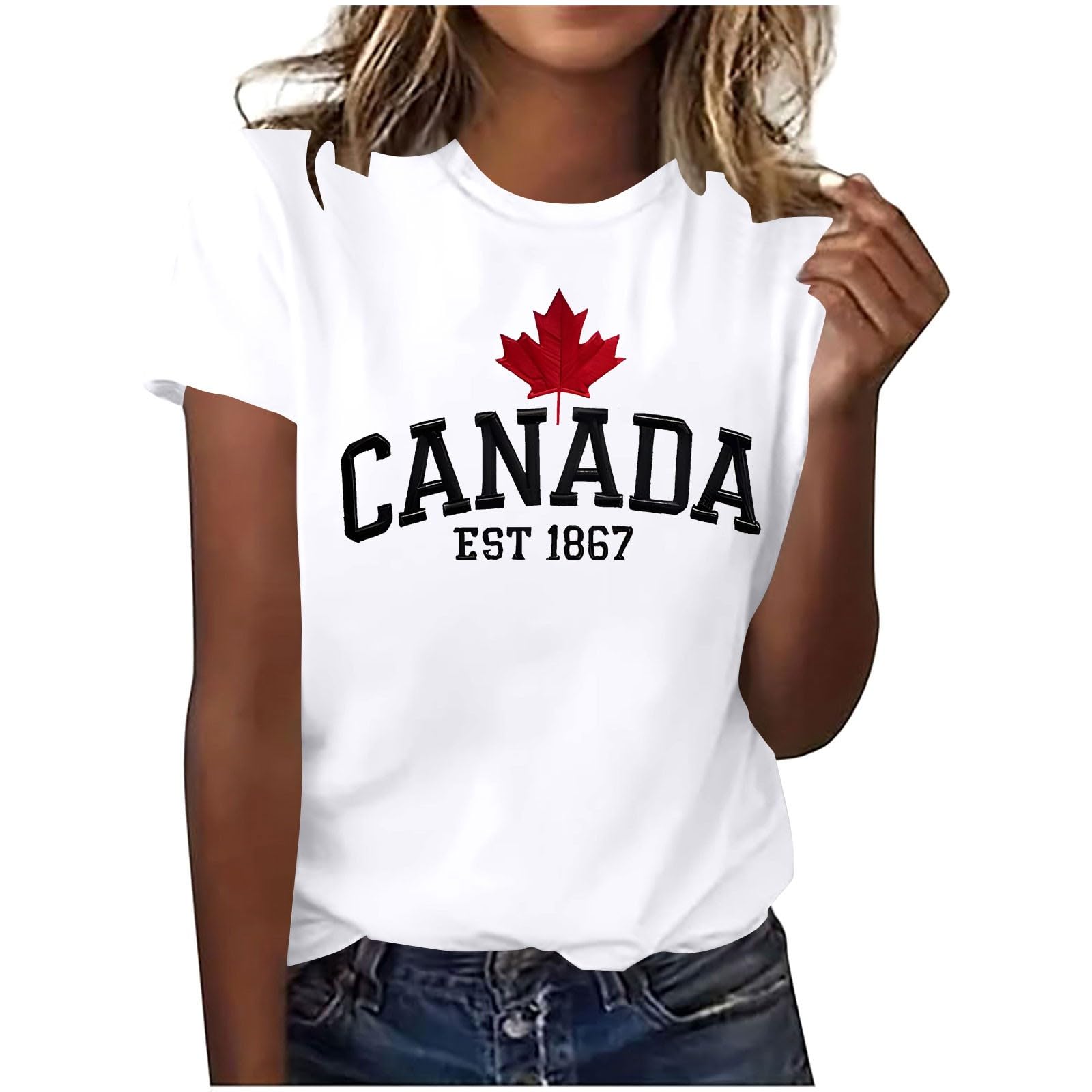 

Женская модная повседневная блузка с принтом кленовых листьев L белый