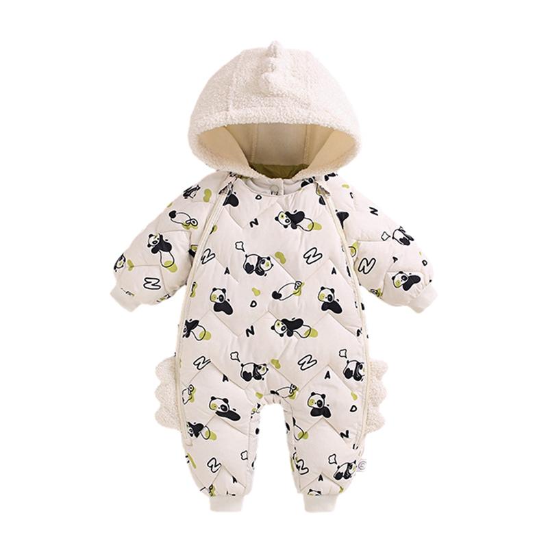 Infant Baby Winter Rompers Hooded Bodysuit