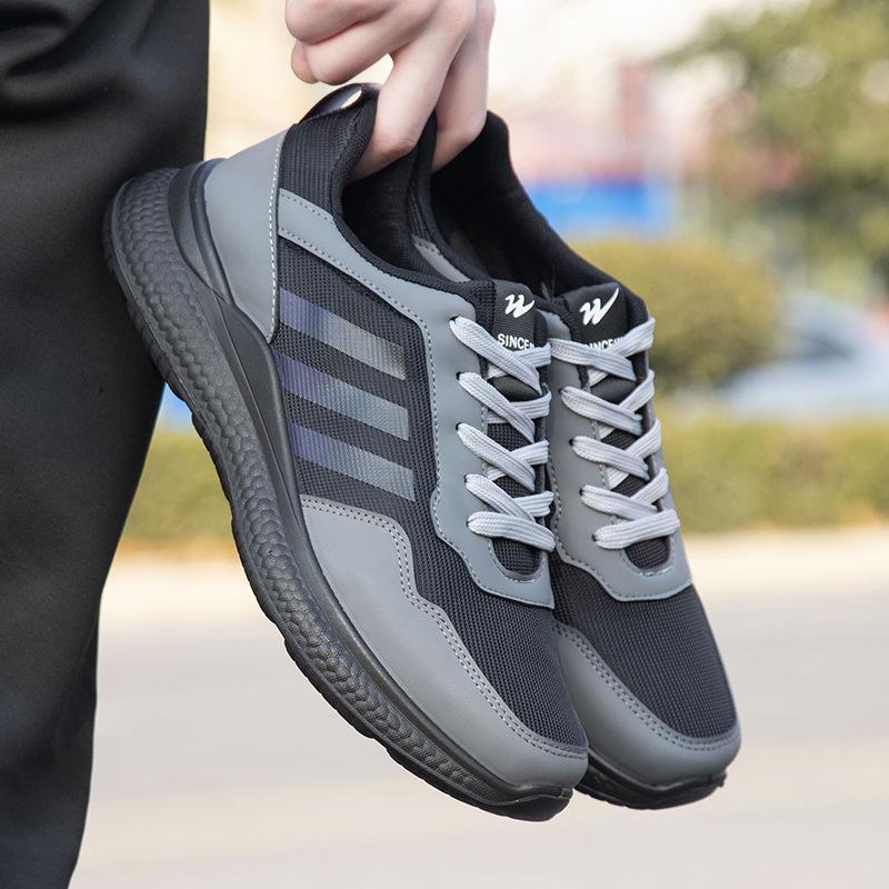 

Спортивная обувь Мужская осенне-зимняя дышащая повседневная обувь для бега Мужская обувь из полиуретана с мягкой подошвой Модная обувь с низким верхом 39 серый