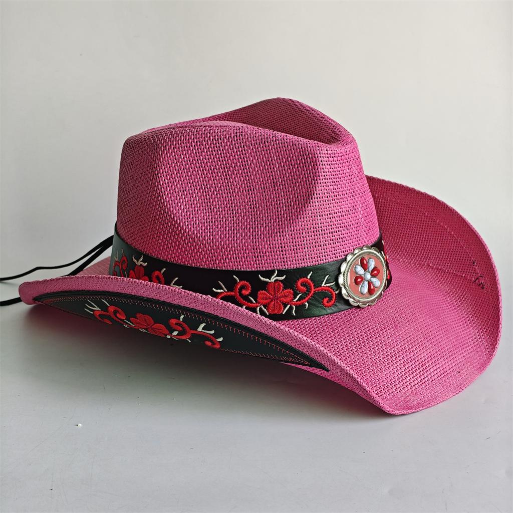 Blue Gradient Straw Cowboy Hat For Women And Men – Western Sun Hat For Country Concert Rodeo And Cowgirl Outfits
