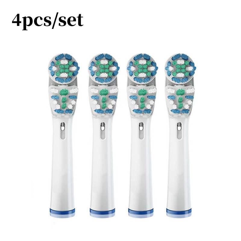 Clean For Oralb Generic Crossaction Electric Toothbrush Heads 1 Pack Of 4 White