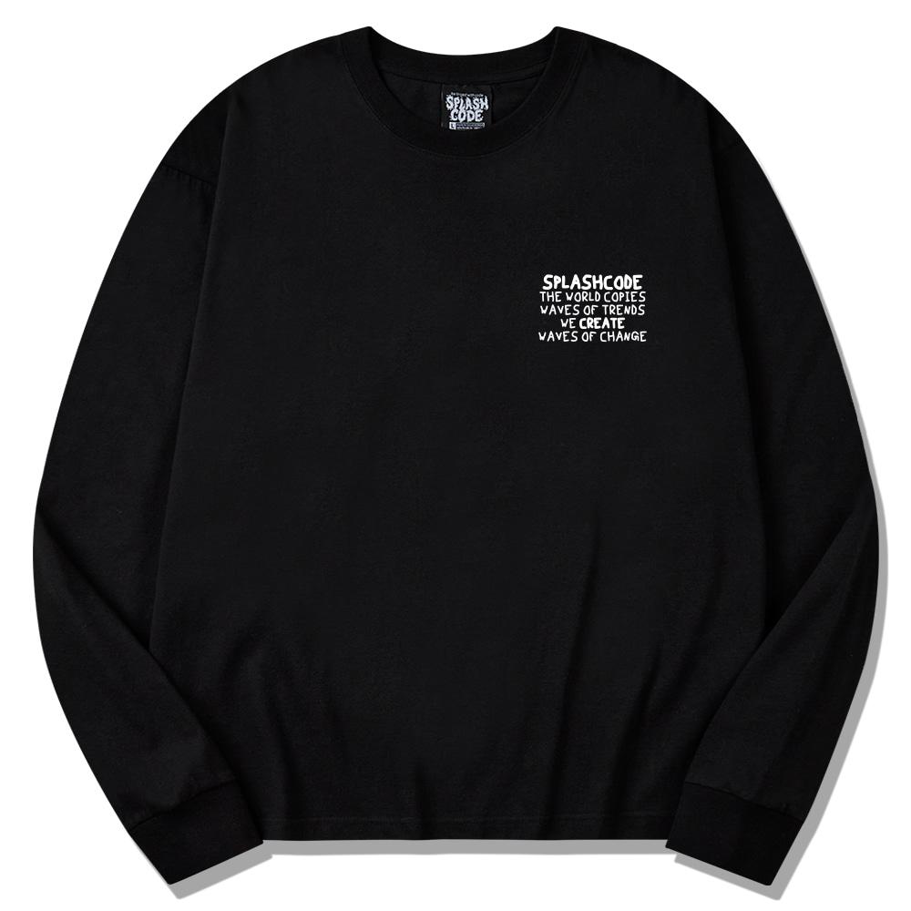 Seupeullaesikodeu Long Sleeve Black - Wavy Boat Club