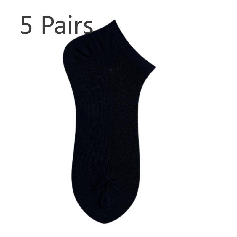 5 Pairs of Non-drop Heel Cotton Socks Shallow Invisible Short Socks Men and Women Hip-hop Couple Mesh Socks