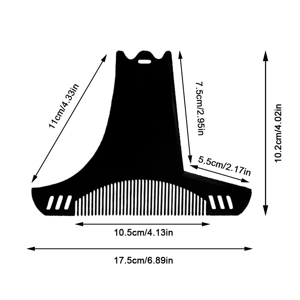Innovative Design of Multifunctional Double-sided Beard Comb Six In One Men's Beard Styling Template Comb