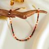 Niche Light Luxury Natural Stone Necklace Beaded Simple Retro Collarbone Chain Dopamine Exquisite Small Fragrance