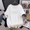 Women's Plus Size Loose Fit Short-Sleeve Round Neck Mid-Length T-Shirt (Available in 200/300/350 jin)