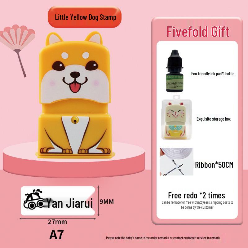 Custom Waterproof Name Stamp and Sticker Set for Children