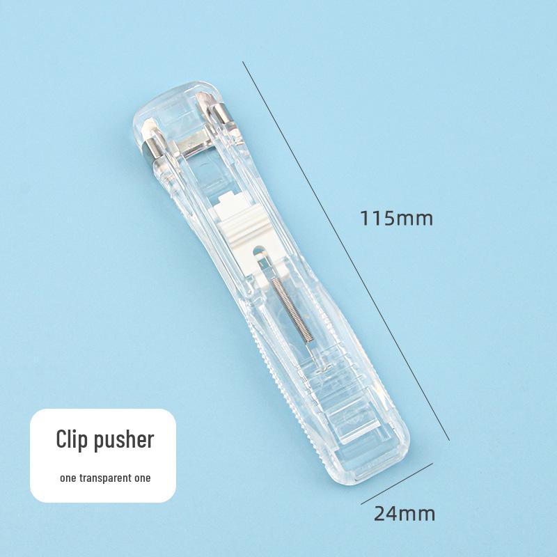 High-Value Transparent Medium Push Clip Refill with Metal Clip - No-Punch File Test Paper Clip