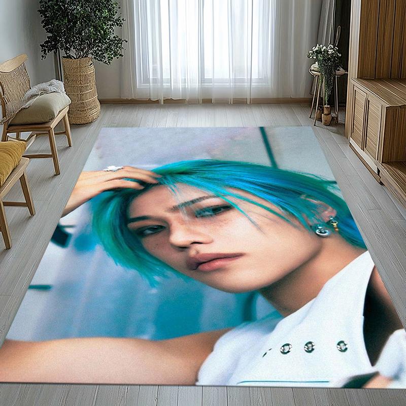 Felix Kpop Stray Kids Star Living Room Non-Slip Area Rug Soft Carpet for Bedroom Kids Playroom Sofa,Home Decor Doormat Gift 40x60cm