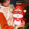 Cute China Red Cartoon Blessing Good Fortune Baby Snake Plush Toys Soft Stuffed Chubby Snake Doll  Mascot New Year Decor