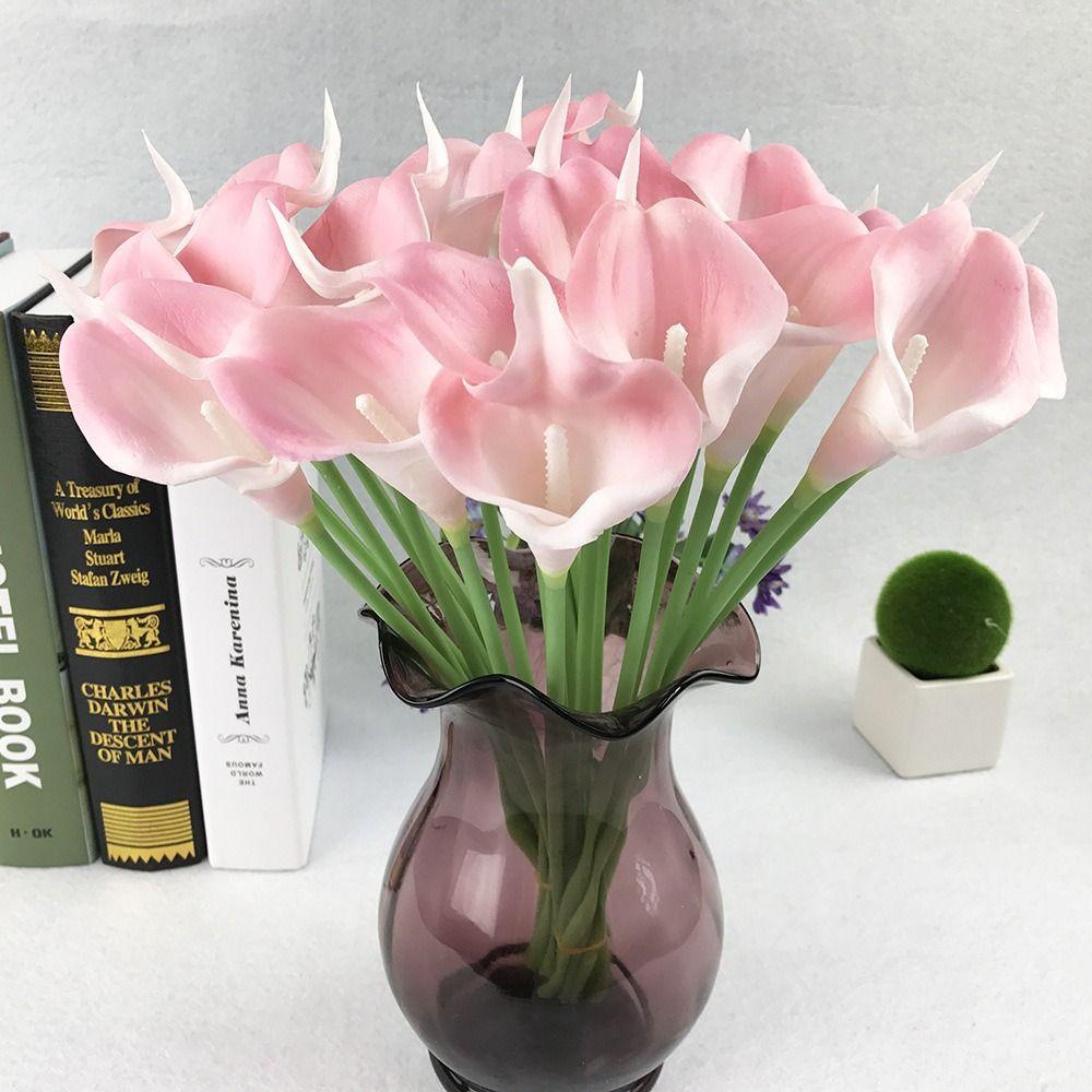 10Pcs Artificial Flowers Real Touch Calla Lily Decorative Fake Calla Lily  Home Decoration