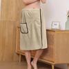 Badetuch für Herren mit Tasche, Korallenfleece, schnell saugfähig, verstellbare Taille, Knopfverschluss, Handtuch, Wickelrock, Saunatücher, Wickelmantel für Herren, für Fitnessstudio, Spa, Strand