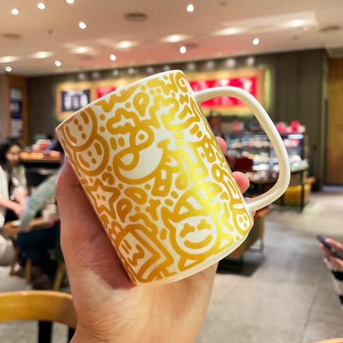 Creative Graffiti Mug Personalized Ceramic Water Cup Coffee Cup Milk Cup Mug Creative Street Graffiti Style