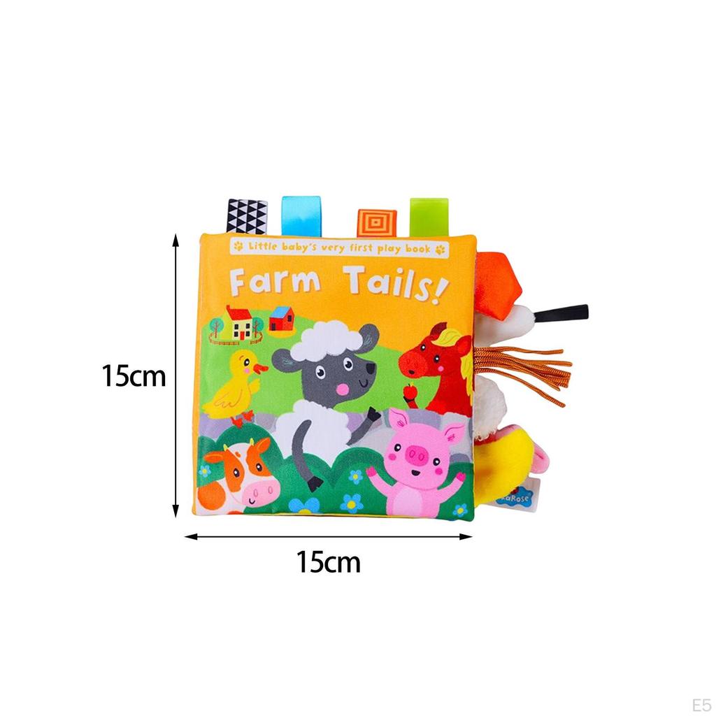 3D Animal Baby Car Toys Crinkle Paper Early Educational Interactive Cloth Book for 6 To 18
