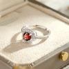 Natural stone jewelry s925 sterling silver fashion versatile ice flower cut crystal ring female Xiaohongshu explosion