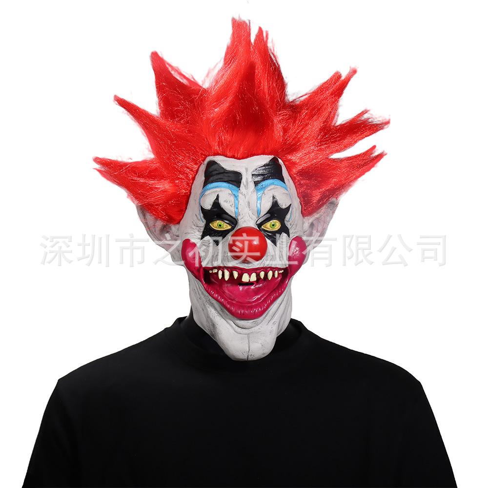 

Halloween Space-Themed Red-Haired Killer Clown Mask Latex Smiling Mask Halloween Horror Show cos Props Outer Space Clown Red Hai