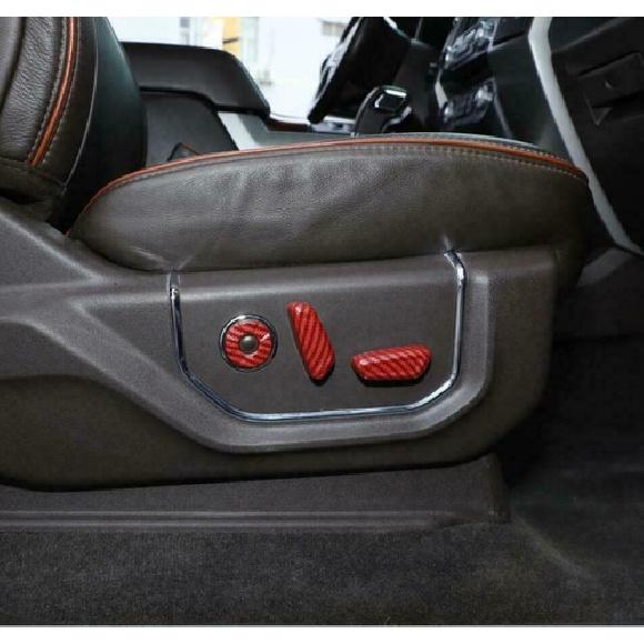 Electric Seat Adjust Button Trim For Ford Bronco/Bronco Sport Red Carbon Fiber
