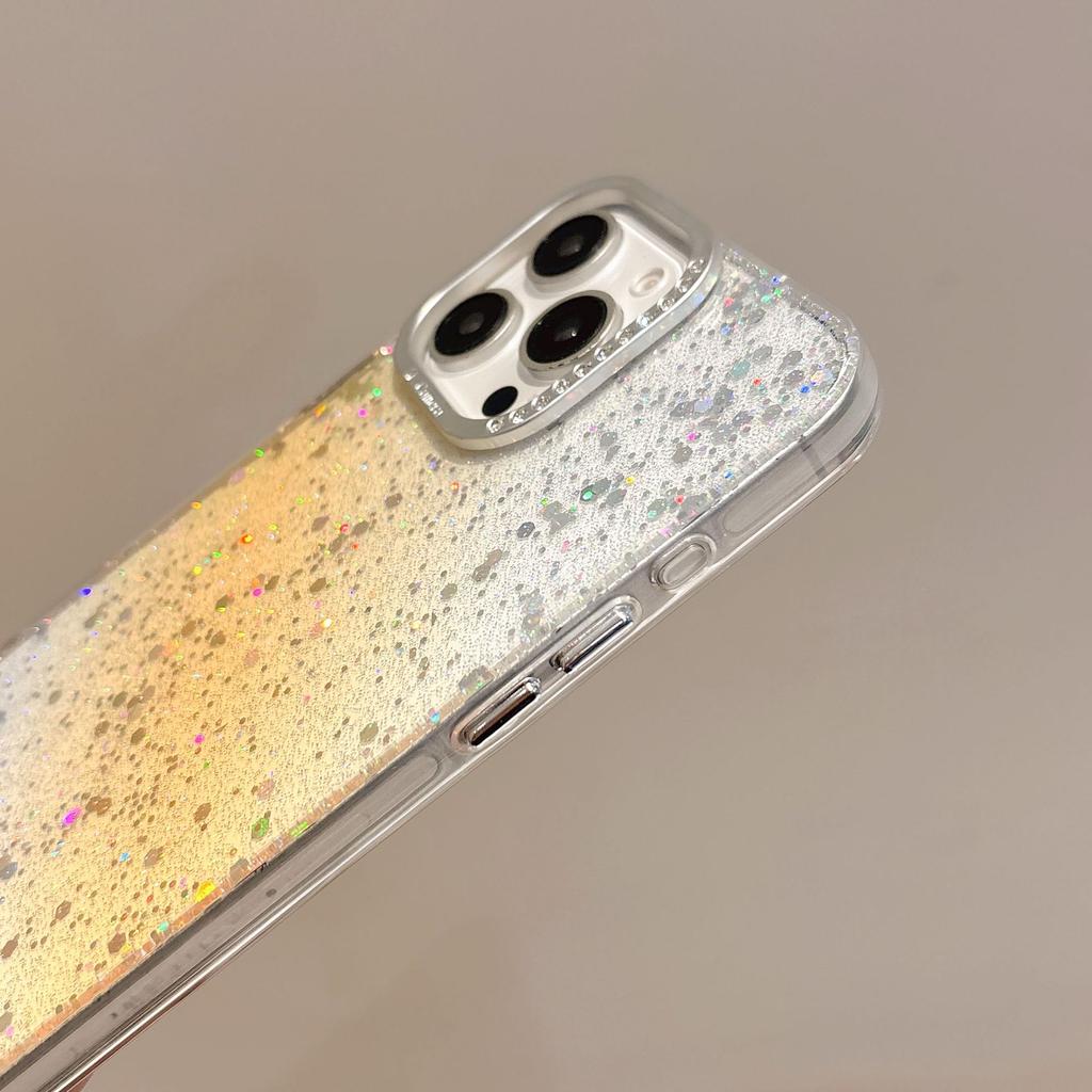 Starry Sky Gradient Glitter Powder Applicable To Apple 16 Mobile Case Rhinestone IPhone15 ProMax Anti Fall Protection Case Fairy