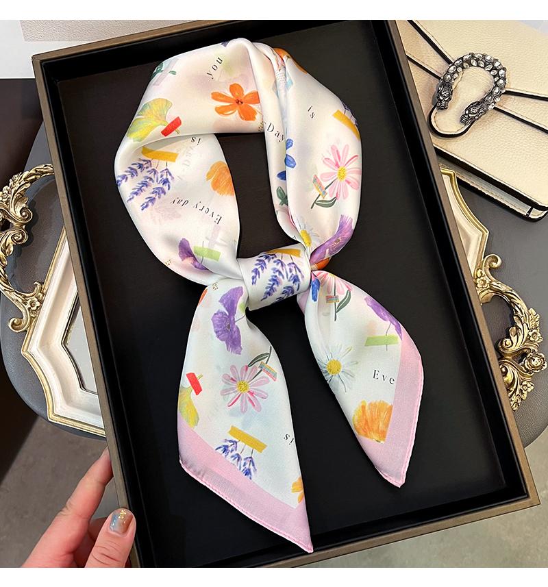 Women S Fresh Printed Square Scarf Fashion Versatile Summer Sun Protection