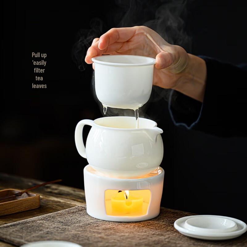 Yunyan White Porcelain Tea Warming Pot Set