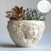 DIY Couple Embracing Statue Embossed Round Succulent Plant Pot Resin Silicone Mold Male Female Figure Candle Cup Gypsum Molds