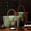 Handheld Handwoven Storage Basket Chinese Style Gift Box Durable Zongzi Packaging Box  Moving House