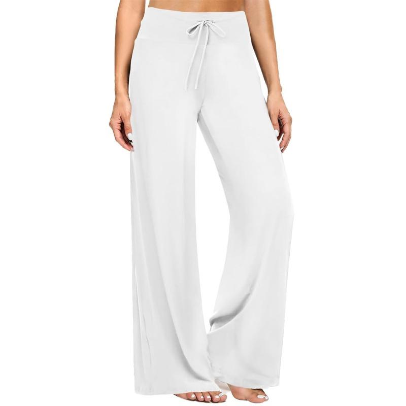 Skinny High-waisted Fitness Wide-leg Pants Zero-feeling Waist Drawstring Wide-leg Pants Fitness Sports Casual Trousers Women