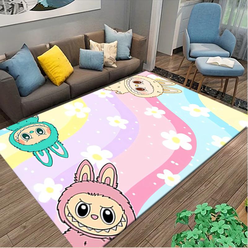 1pc LABUBU Printed Chair Rug for Home Office Use, Living Room Kitchen Game Room Area Carpet