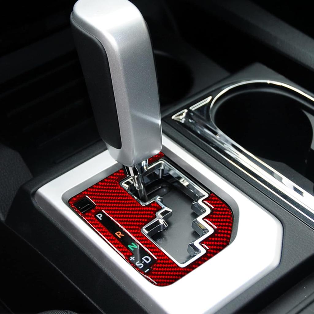 SUNJIKA Compatible with Center Console Carbon Fiber Gear Shifter Box Panel Sticker Car Truck Interior Accessories for Toyota Tundra 2014 2015 2016