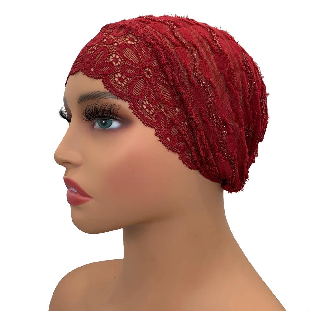 Spitze Innen Hijab Kappe für Muslimische Frauen Unter Schal Haube Sommer Atmungsaktiv Unter Hijab Hüte