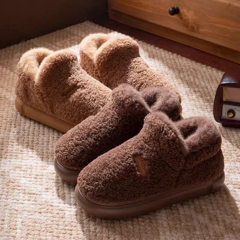 Indoor Plush Slippers For Women Men With Anti Slip Eva Sole Warm Thick Bottom Home Comfort