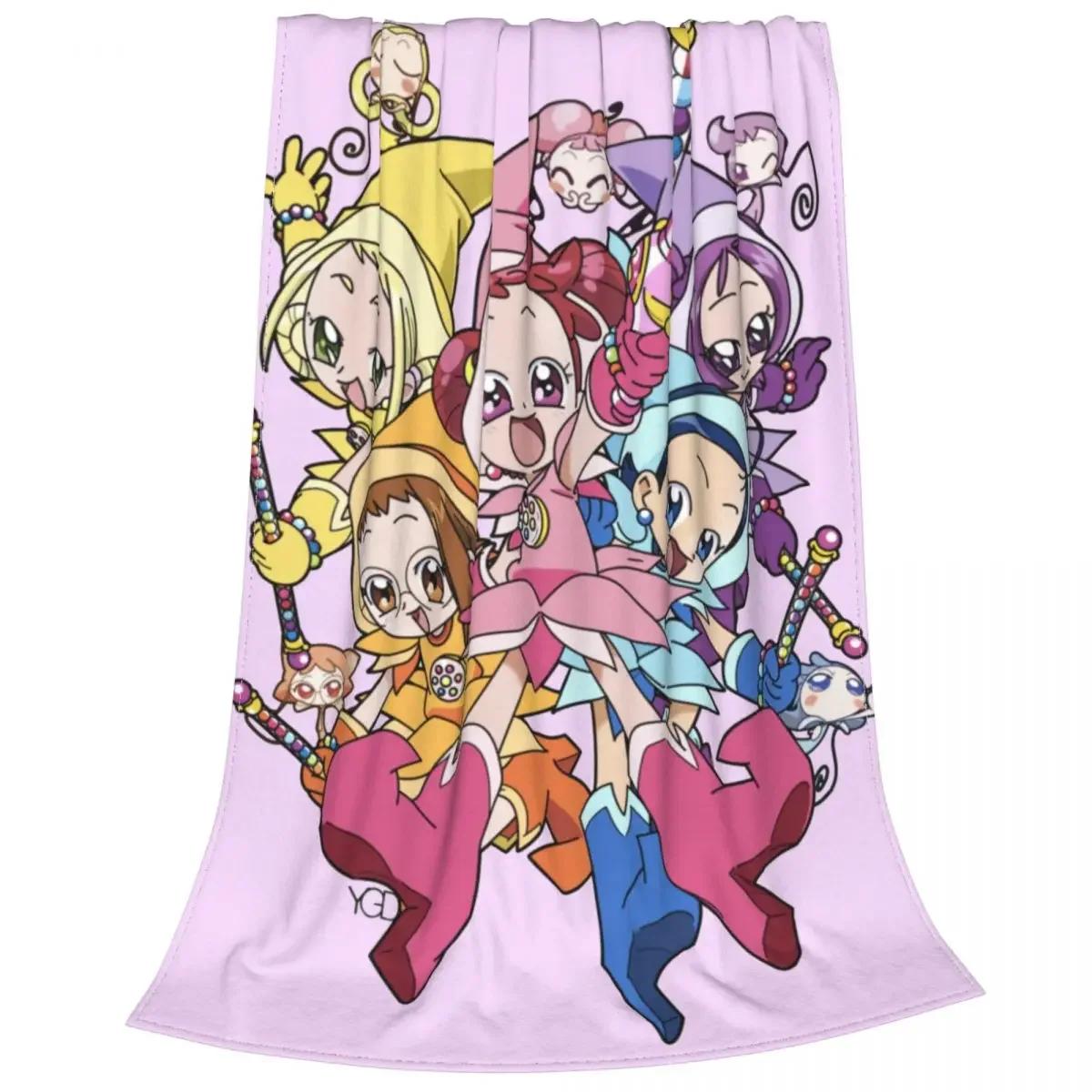 

Ojamajo Doremi Magical Angel Cute Kawaii Anime Girls Blanket Flannel Autumn Thin Throw Blankets for Home Office Plush Thin Quilt 75x90cm