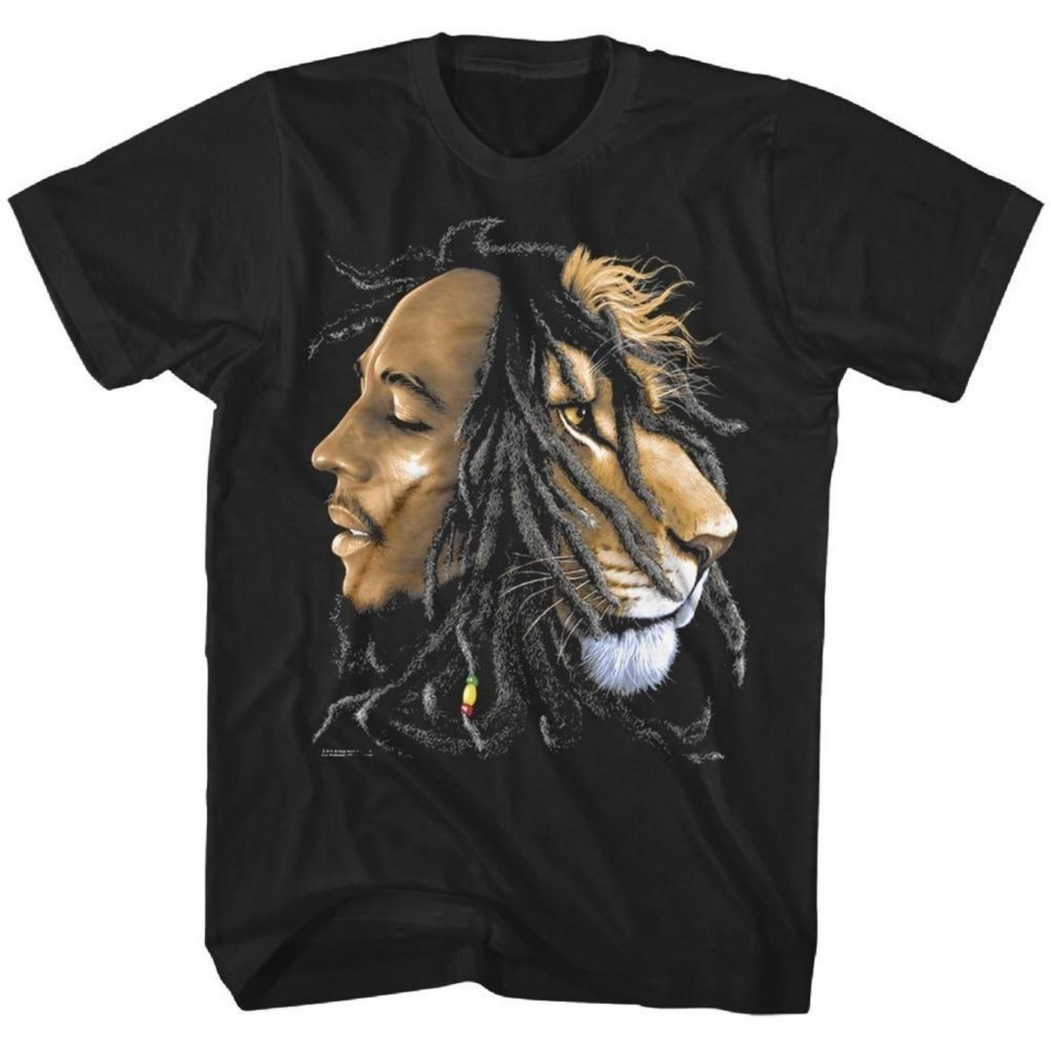 Bob Marley Profile Lion Mens T Shirt Music Classic Band Concert Tee New Black Unisex T-Shirt S чёрный