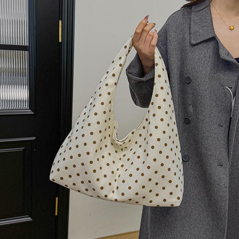 Nylon Dots Hasp High Capacity Commuting Casual Tote Bag High Quality Korean Style Bags Daily Commute Fashion Shoulder Bags