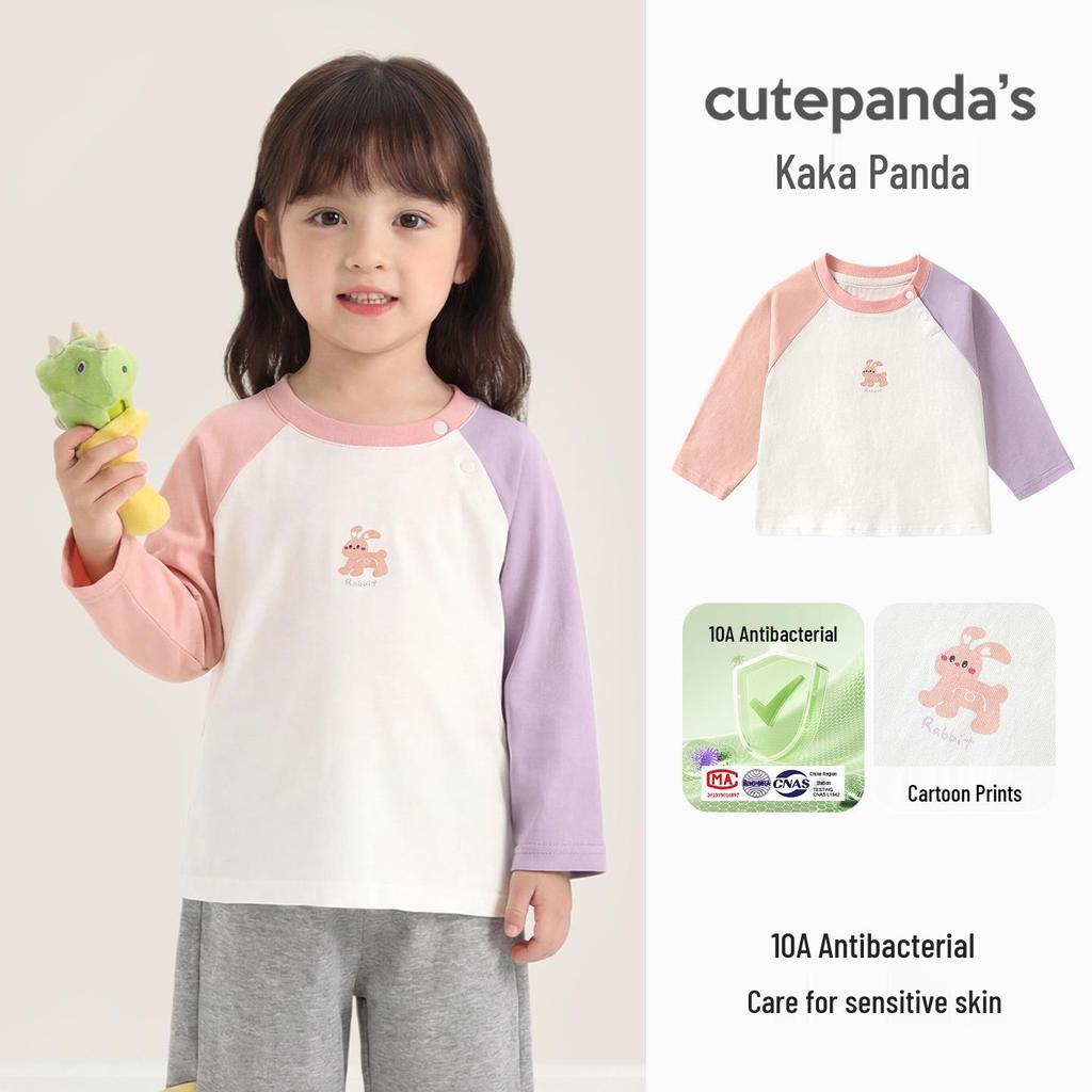 Kaka Panda Kids' Long-Sleeve T-Shirt for Boys & Girls - Trendy Spring/Autumn Top for Toddlers