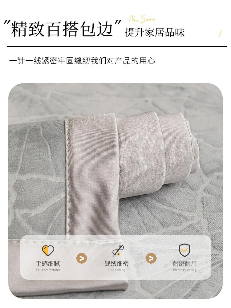 Samtstoff Sofakissen Ginkgoblatt Jacquard Rutschfest Modernes Wohnzimmer Sofabezug Warm Einfarbig Couchkissenbezug Stoff