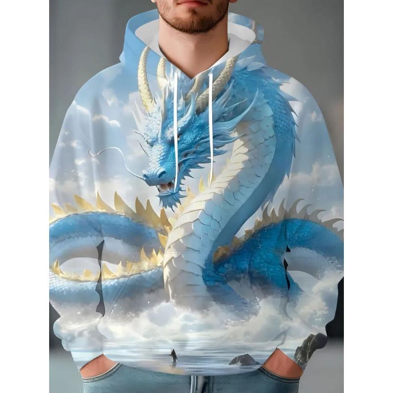 Men's Autumn and Winter 3D Printed Hooded Fashion Versatile Trend Breathable Casual Hoodies & Sweatshirts (men’s)