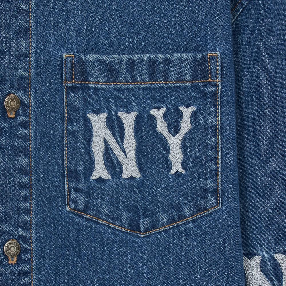 New MLB New York Yankees Denim Jacket Unisex Indigo 3ADRG0344-50INS