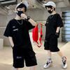 T-Shirt+Shorts 2-Piece Set Summer Kids Boys Letter Printing Children Teen Loose Comfortable Sports Casual Clothes