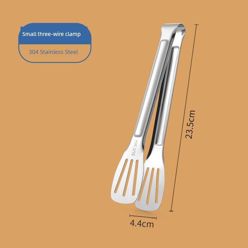 304 Stainless Steel Tongs Kitchen Food Tongs Steak Tongs Household Food Tongs Anti-Scald Barbecue Tongs Meat Tongs